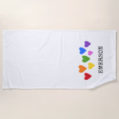 Regenboogkunst Kinder naam Kleurrijk liefdeskunstv Strandlaken (Voorkant)