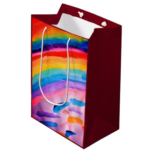 Regenboogkunst Medium Cadeauzakje (Voorkant Gekanteld)