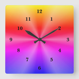 Regenboogkunst Vierkante Klok