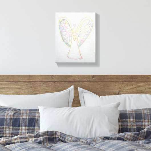 Regenboogkunsten Engel Schilderen Kunstschilderwer Canvas Afdruk (Insitu (Slaapkamer))