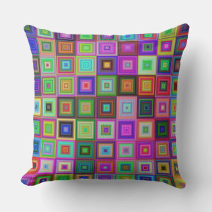 regenboogkwadratenkussen kussen