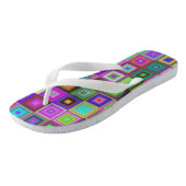 regenboogkwadratten volwassen teenslippers (Schuin)
