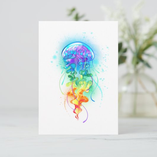 Regenboogkwal Bedankkaart (Staand voorkant)