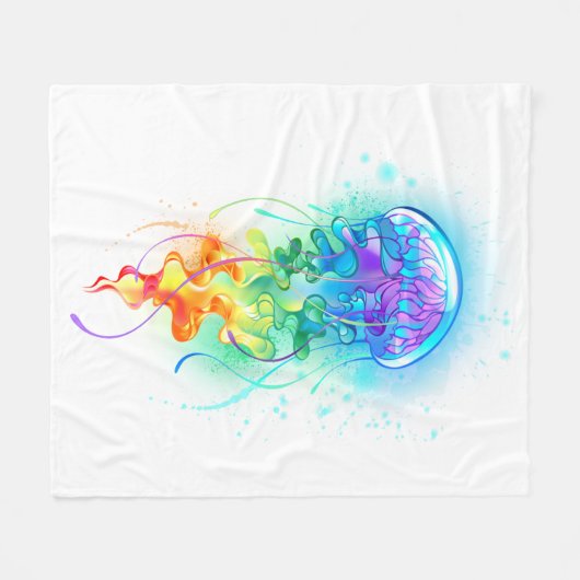 Regenboogkwal Fleece Deken (Voorkant (Horizontaal))