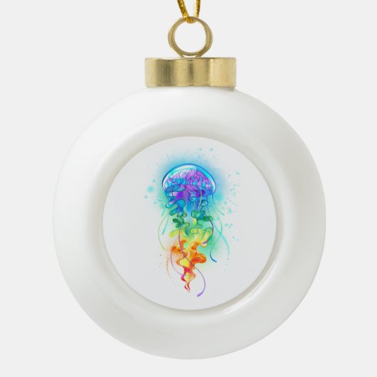 Regenboogkwal Keramische Bal Ornament (Voorkant)