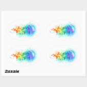 Regenboogkwal Ovale Sticker (Vel)