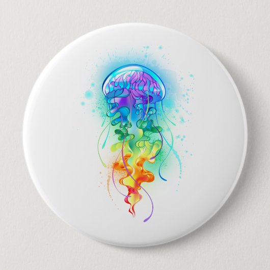 Regenboogkwal Ronde Button 4,0 Cm (Voorkant)