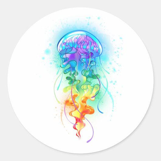 Regenboogkwal Ronde Sticker (Voorkant)