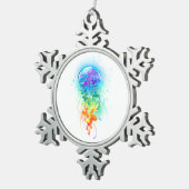 Regenboogkwal Tin Sneeuwvlok Ornament (Rechts)