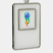 Regenboogkwal Verzilverd Omlijst Ornament (Rechts)