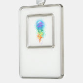 Regenboogkwal Verzilverd Omlijst Ornament (Links)