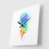 Regenboogkwal Vierkante Klok (Hoek)