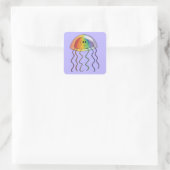 Regenboogkwal Vierkante Sticker (Tas)