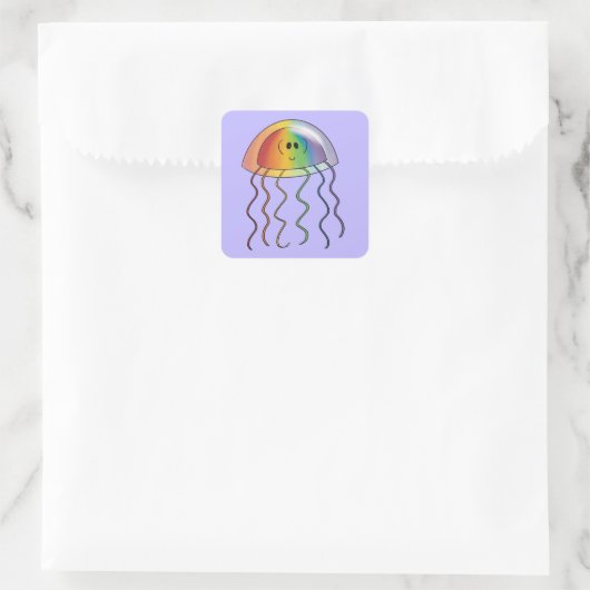 Regenboogkwal Vierkante Sticker (Tas)