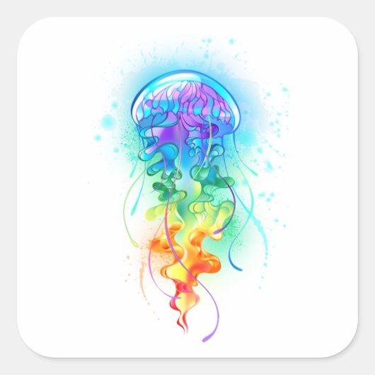 Regenboogkwal Vierkante Sticker (Voorkant)