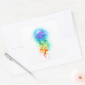 Regenboogkwal Vierkante Sticker (Envelop)