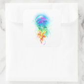 Regenboogkwal Vierkante Sticker (Tas)