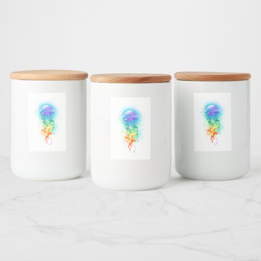 Regenboogkwal Voedselcontainer Etiket (Flessen)