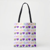 Regenbooglaag Cake Paars Heart LOVE Pride Tas (Voorkant)
