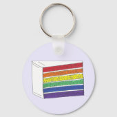 Regenbooglaag Cake Slice Gay Pride Wedding LGBT Sleutelhanger (Voorkant)
