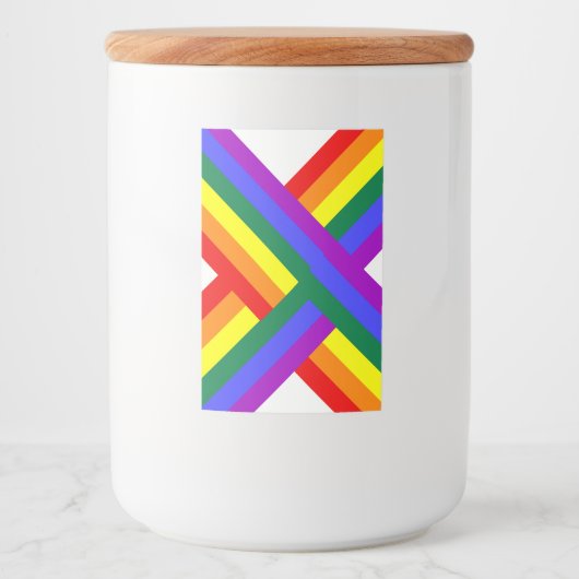 regenbooglabels (10 per vel) van dalDesignNZ Voedselcontainer Etiket (Voorkant)