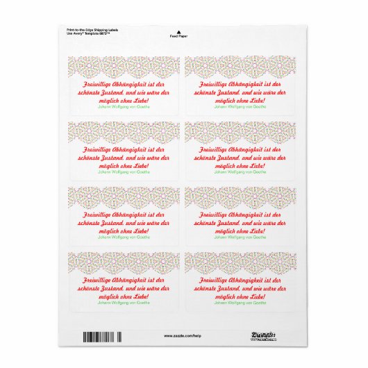 Regenbooglabels Etiket (Full Sheet)