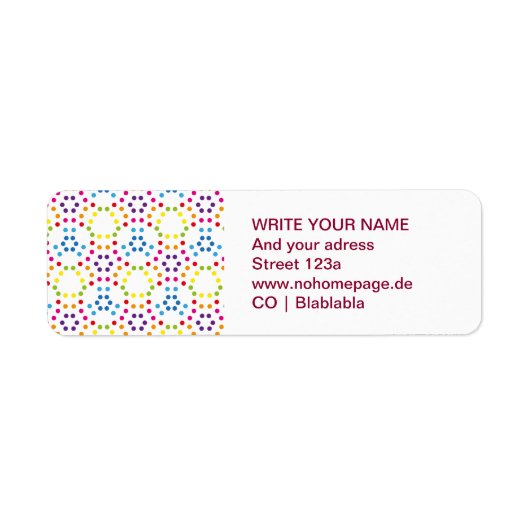 Regenbooglabels Etiket (Voorkant)