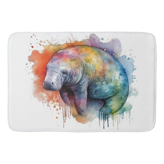 regenbooglamantijn badmat (Voorkant)