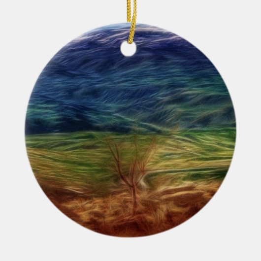 Regenbooglandschap Keramisch Ornament (Voorkant)