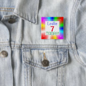  regenboogleeftijd vierkante button 5,1 cm (In situ)