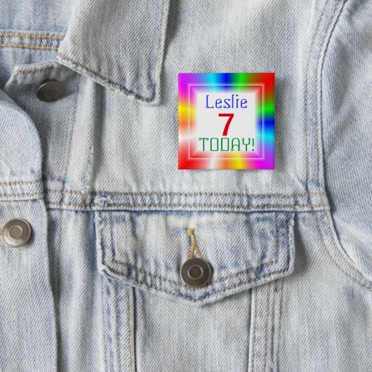  regenboogleeftijd vierkante button 5,1 cm (In situ)