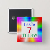  regenboogleeftijd vierkante button 5,1 cm (Voorkant /achterkant)