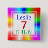  regenboogleeftijd vierkante button 5,1 cm (Voorkant)