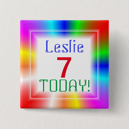  regenboogleeftijd vierkante button 5,1 cm