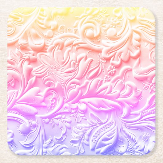  regenboogleer kartonnen onderzetters (Voorkant)