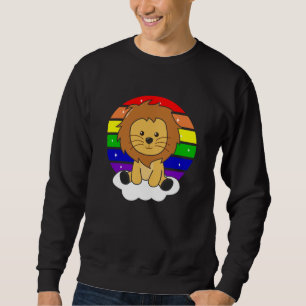 Regenboogleeuwen, zoete leeuwen, voor kinderen die trui