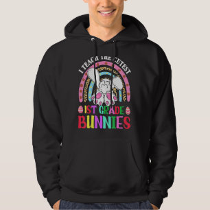 Regenboogleraar ik leer de dichtstbijzijnde bunni hoodie