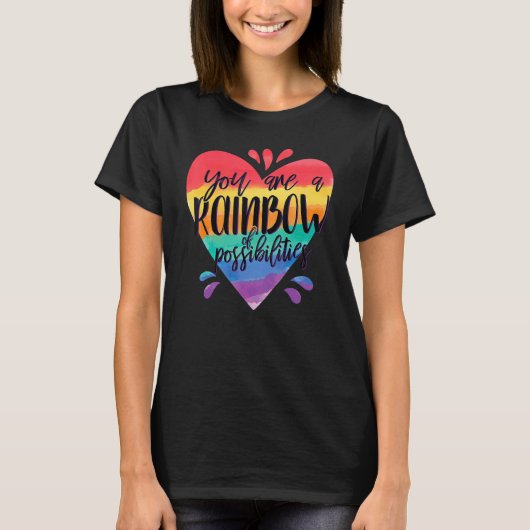 Regenboogleraar Je bent een regenboog van possibil T-shirt (Voorkant)