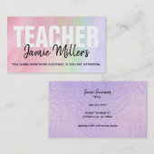 regenboogleraar Visitekaartjes (Voorkant / Achterkant)