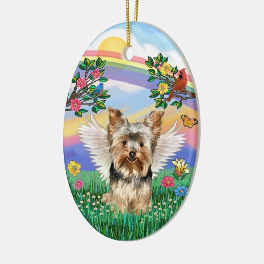 Regenboogleven - Yorkshire Terrier #17 Keramisch Ornament (Links)