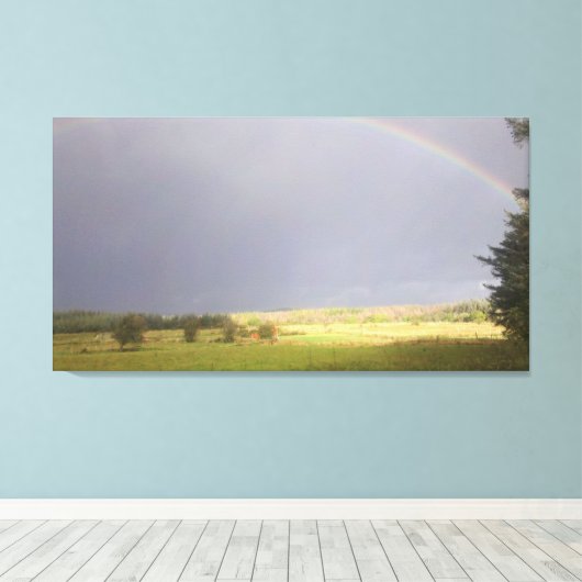 Regenbooglicht Canvas Afdruk (Insitu (Houten vloer))