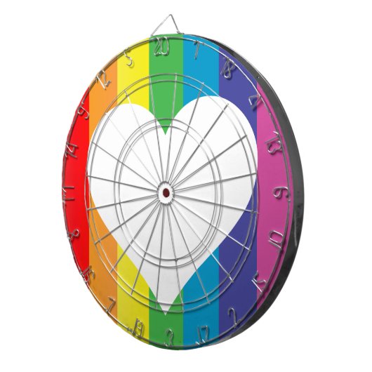 regenboogliefde dartbord (Voorkant Rechts)
