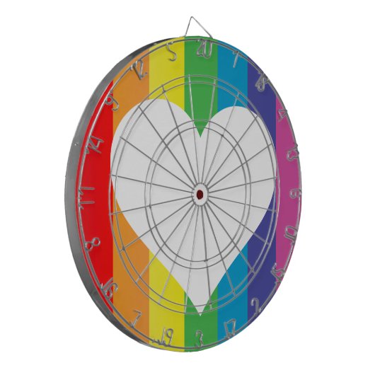 regenboogliefde dartbord (Voorkant Links)