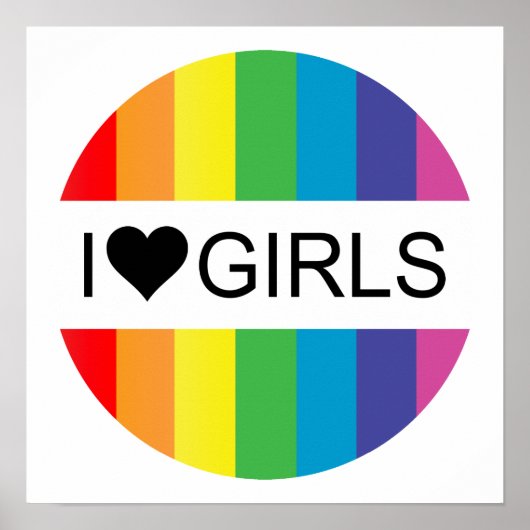Regenboogliefde. Ik hartmeisjes. Poster (Voorkant)