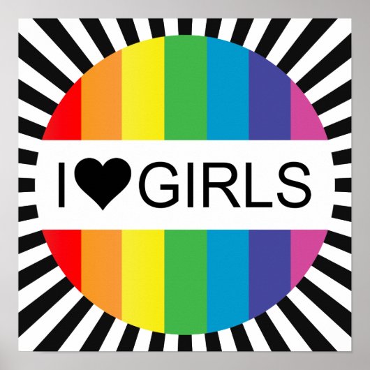 Regenboogliefde. Ik hartmeisjes. Poster (Voorkant)