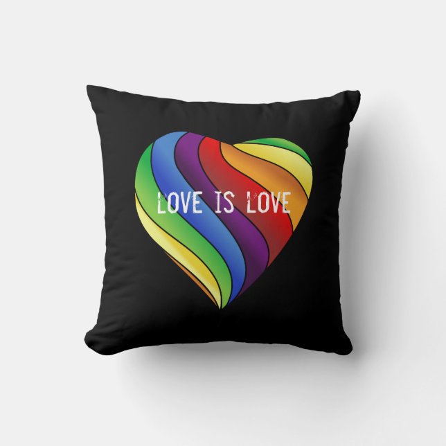regenboogliefde kussen (Voorkant)