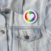 regenboogliefde ronde button 5,7 cm (In situ)