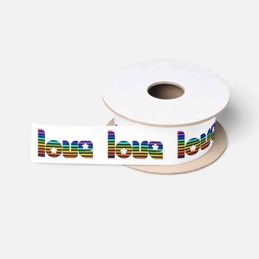 regenboogliefde satijn lint (Spoel)