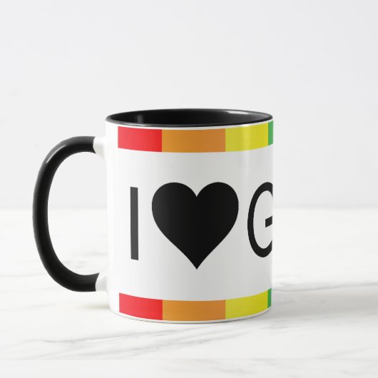 regenboogliefde voor hartmeisjes mok (Links)