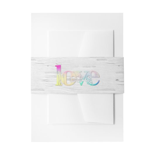 Regenboogliefde voor vogels uitnodigingen wikkel (Voorkant Voorbeeld)